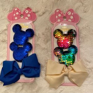 Hair Clips for Girls Micky Mouse Sequins Set of 2